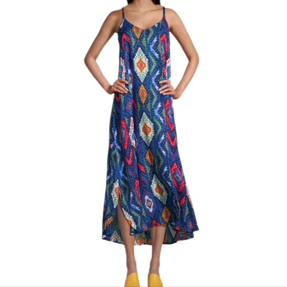 NWT - Cost Plus World Market Vibrant Midi Dress - S/M